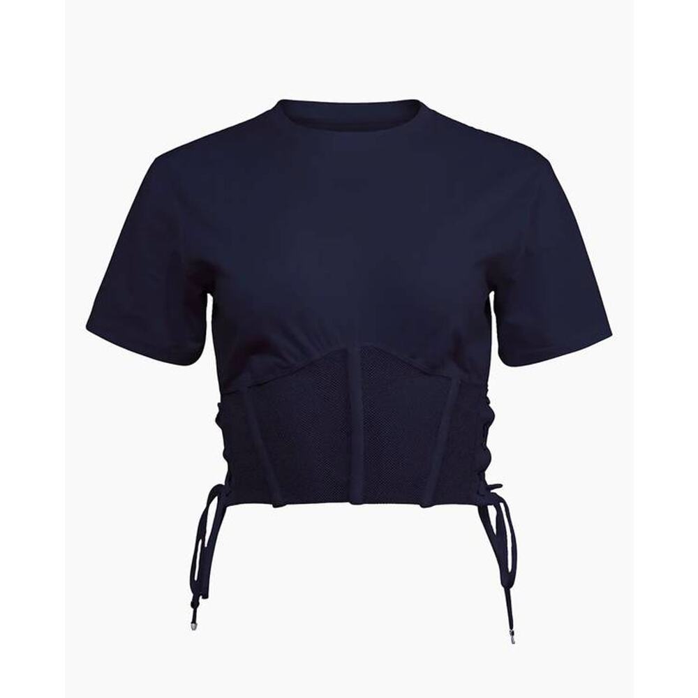 Fleur Du Mal Sabrina Corset T Shirt in Dawn Blue XS - Picture 5 of 5